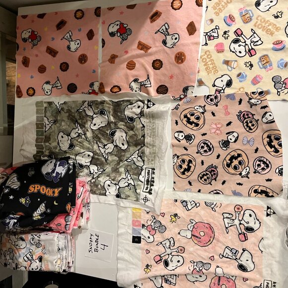 19 pc snoopy upcycled scrap fabric - bundle 4 - Picture 6 of 10